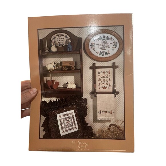 Lot Of 5 80s Folk Art Country Themed Counted Cross Stitch Patterns Bunnies Geese - Picture 7 of 15